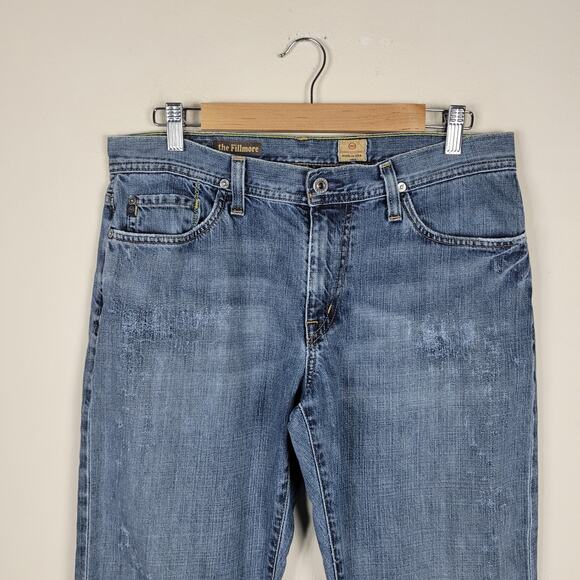 AG Adriano Goldschmied Jeans Mens 33x32 Blue Denim The Fillmore Bootcut Casual - Picture 2 of 12